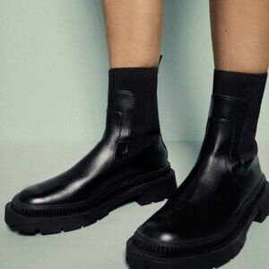 Mango Track Sole Ankle Boots